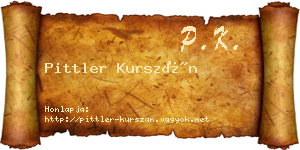 Pittler Kurszán névjegykártya